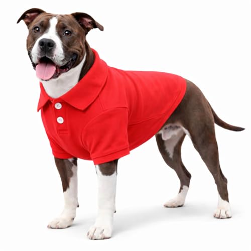 Basic Dog Polo Shirts Premium Cotton (L (-18lbs) / Red)