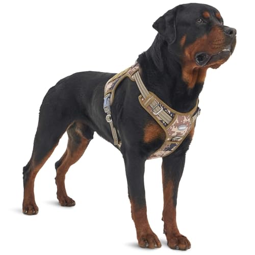 Tactical Dog Harness for Extra Large Dogs (Camo - Desert Camo / XXL(Neck:21.7-36.7",Chest:28.3-44.1"))