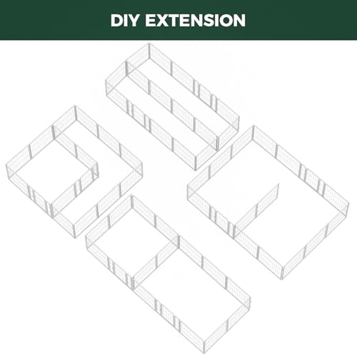 Homeplus Indoor Dog Playpen with Divider Connectors (White / 24"H)