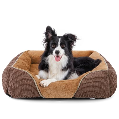 Dog Beds for Medium Dogs Washable (Caramel Brown / L(30’’x 24’’x 9’’))
