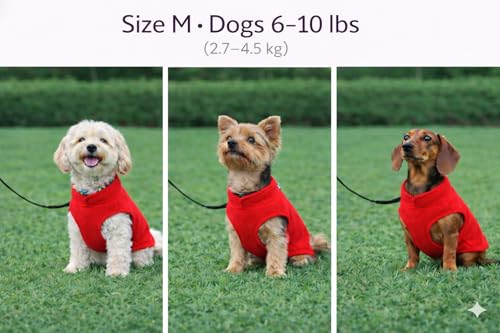 Dog Fleece Vest Sweater with Leash Ring (M (6-10lbs) / Red)