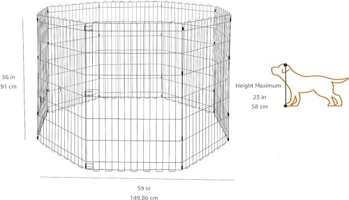 Portable Foldable Octagonal Metal Exercise Dog Playpen (Without door)