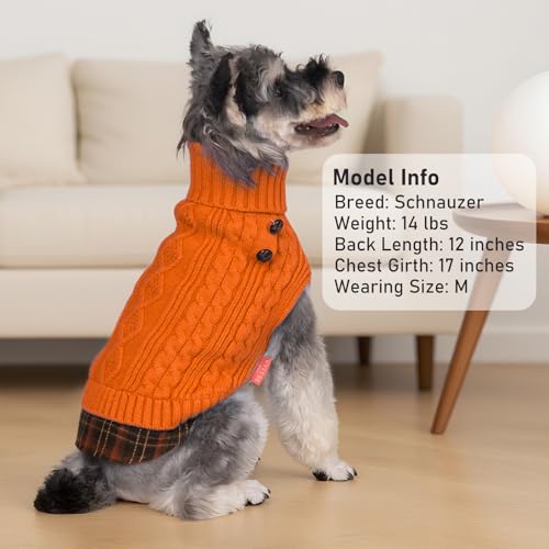 Dog Sweater for Small Dogs Turtleneck Thick Knit Pullover (Small (4-7lbs) / 7# Orange)