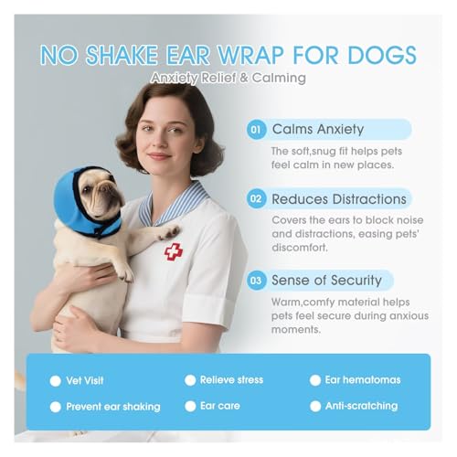 Dog Snood Ear Protectors (Blue / Large(Head Circle:18"-24",Weight:66-94 lb))