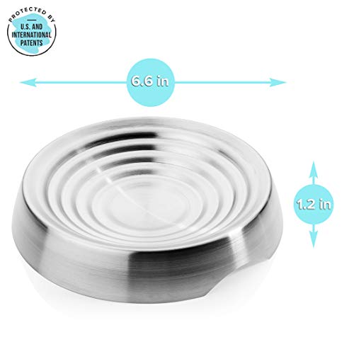 Cat Bowls Whisker Friendly Food Bowl for Indoor Cats (Dish - Set of Two / Stainless Steel)