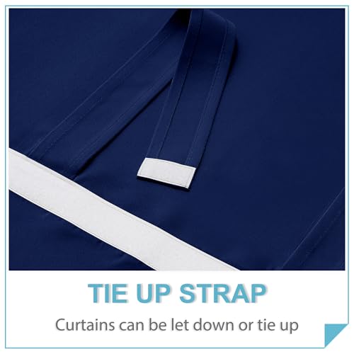 Blackout French Door Curtain (Navy Blue / 26"W x 72"L (Pack of 1))