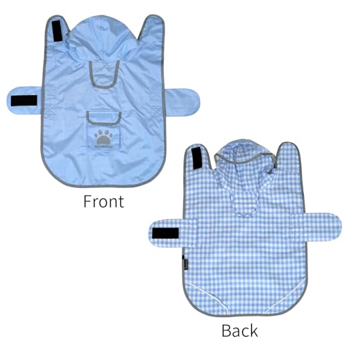 Dog Raincoat Reversible (Light Blue / XX-Large(55-77lb))