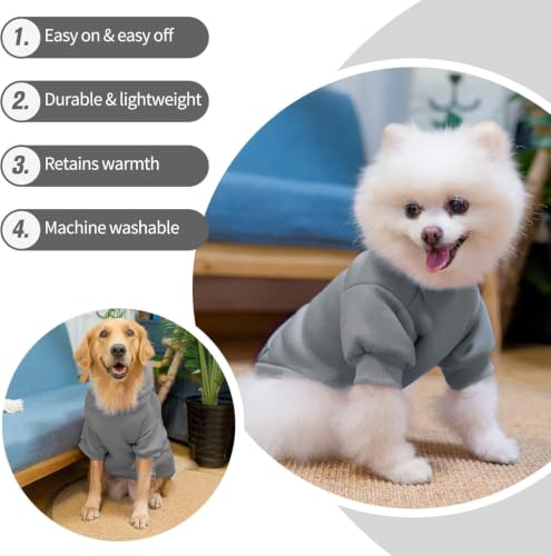 Dog Hoodie for Small Medium Dogs (Grey(Plain) / Small/Medium (All Breed Sizes))