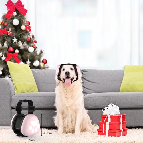 Dog Ear Muffs Noise Protection (L-pink)