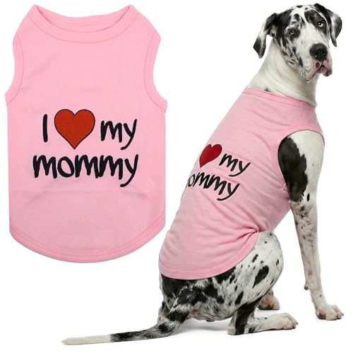 I Love My Mommy Dog Shirt 100% Cotton Shirts for Large Dogs (5X-Large (110-140lbs))