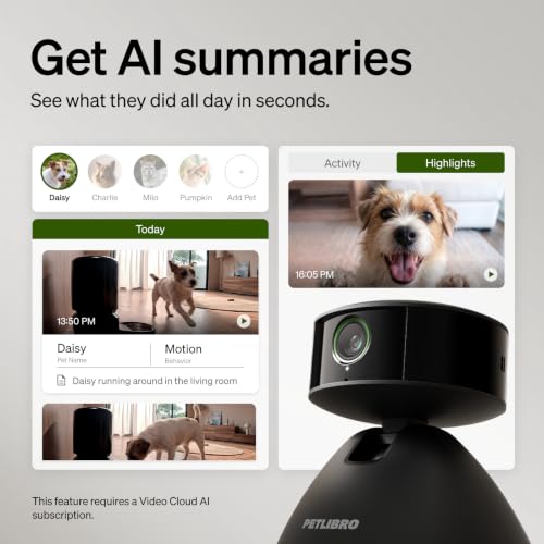 Dog Camera with Phone App (Black / Pet Cam)
