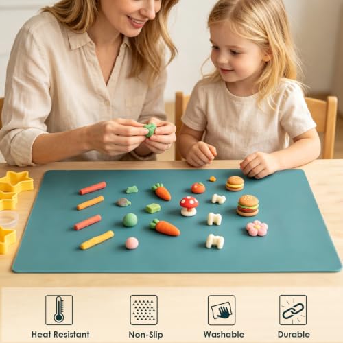 Extra Large Silicone Countertop Mat (05-dark Green / 27.6"L x 16"W)