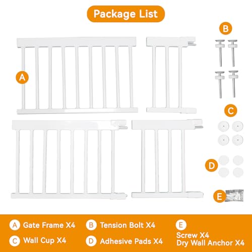 Dog Gate for Small Dogs (18-48"w*18"h / White)