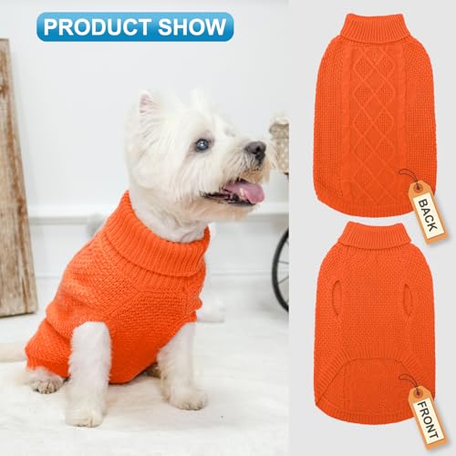 Turtleneck Dog Sweater (Small/Medium / Orange)