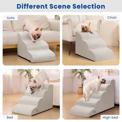 Dog Steps for Bed 17.7" H (Light Grey)