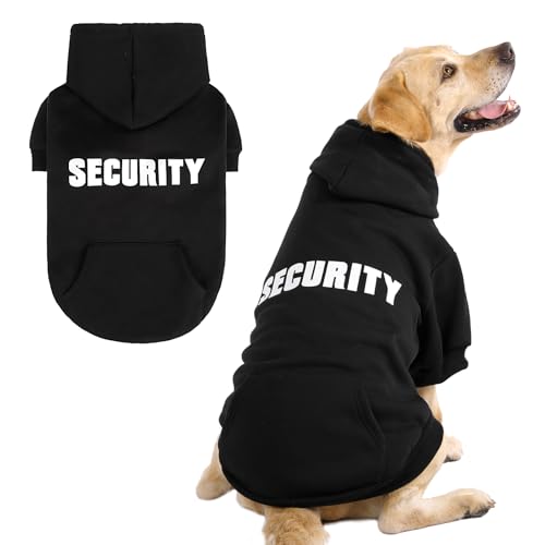 Security Dog Hoodie (Black（Security） / Small/Medium)