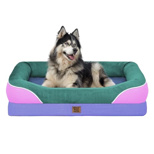 Orthopedic Washable XXL Dog Bed for Extra Large Dogs (Green / 45"L x 35"W x 7.5"Th)