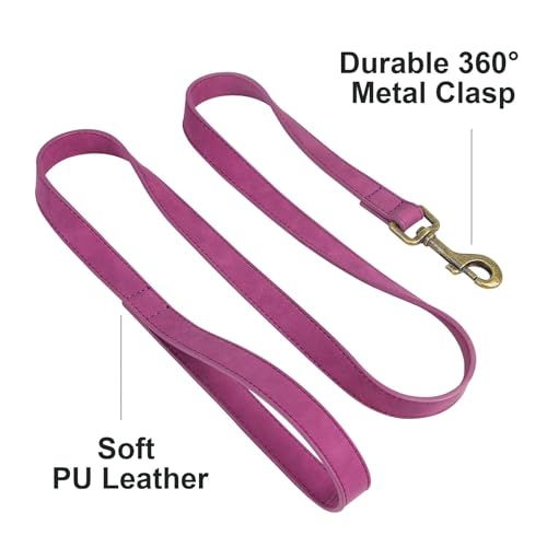 PU Leather Dog Leash for Small Dogs (Purple / 3/4''x 4FT)