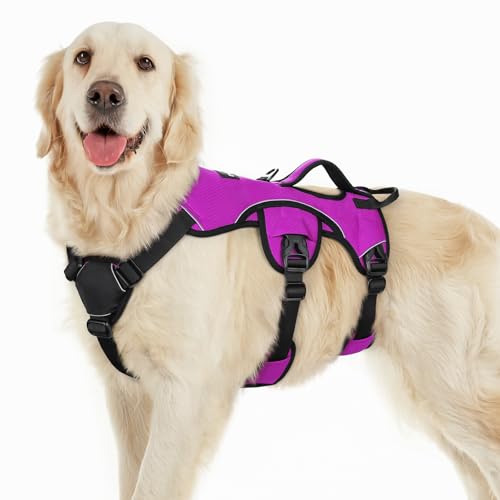 Escape Proof Dog Harness for Large (Purple / Large)