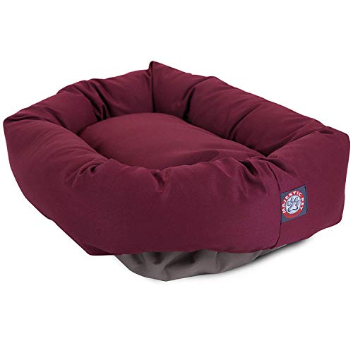 Bagel Calming Dog Bed (Burgundy)