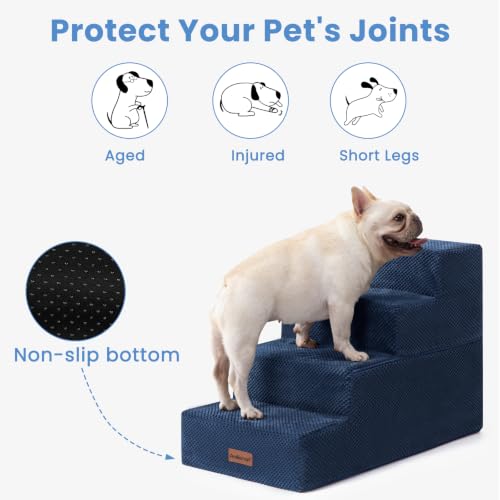 Dog Steps for Bed & Couch (Blue / 4-Step 18.5" H)