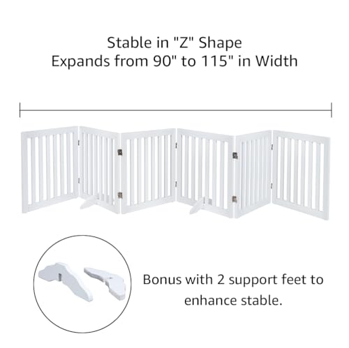 120" Extra Wide Pet Gate and Pet Playpen Combination for Dog Cat (White / 120"W×24"H)