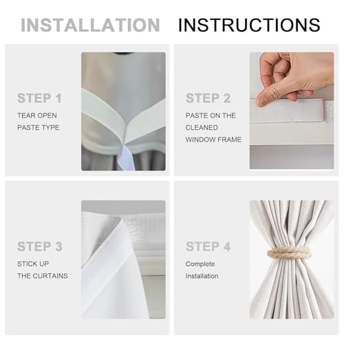 Portable Blackout Curtains (White / 52"W x 72"H)