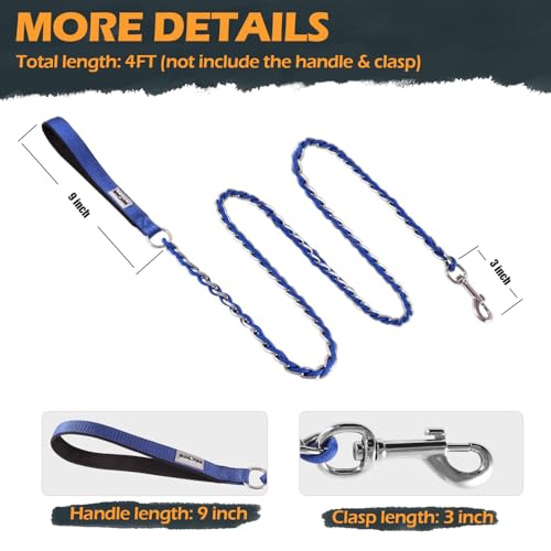 Chain Dog Leash (Blue / 4FT(5-30lb))