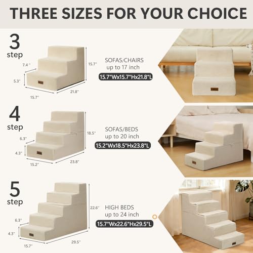 Dog Steps for High Bed (Beige)