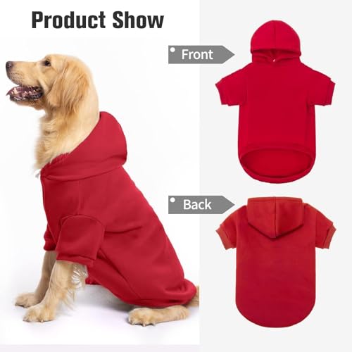 Dog Hoodie for Small Medium Dogs (#2 Red(Plain) / Small/Medium (All Breed Sizes))