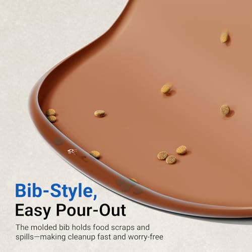 Dog Food Mat Silicone Waterproof Feeding Mat (24"L x 17"W / Coral)