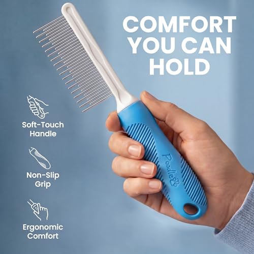 Poodle Grooming Comb (Blue / Detangling Pet Comb)