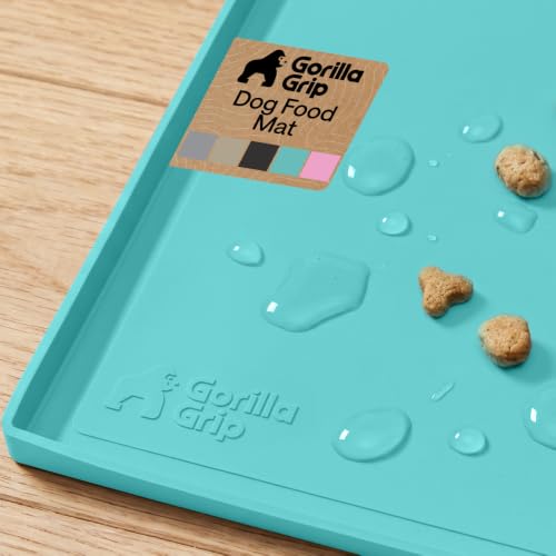 Waterproof Dog Food Mat (Turquoise / 12" x 8")