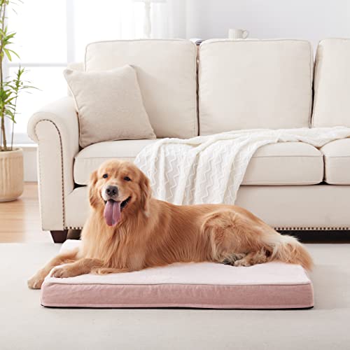 Memory Foam Orthopedic Large Dog Bed (Pink / X-Large-41"x 29" x 3.5")