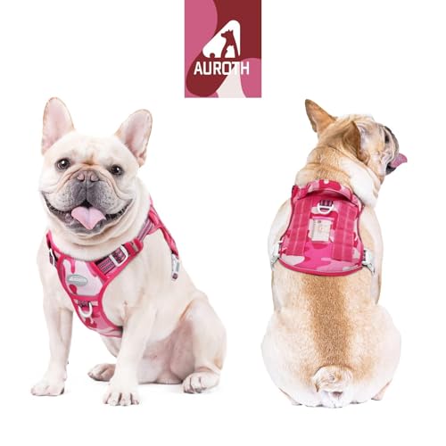 Tactical Dog Harness for Extra Large Dogs (Camo - Pink Camo / XXL(Neck:21.7-36.7",Chest:28.3-44.1"))
