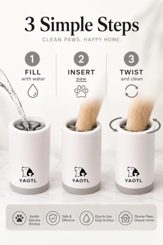 YAOTL Dog Paw Cleaner Cup (White / Gray)