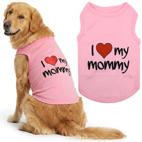 I Love My Mommy Dog Shirt 100% Cotton Shirts for Large Dogs (4X-Large (65-110lbs))