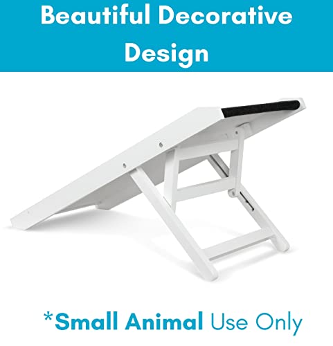 Adjustable Pet Ramp for Small Dogs (White - 16")