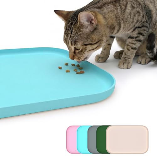 Non Slip Silicone Dog Food Mat for Food and Water (45 x 30 cm / Blue)