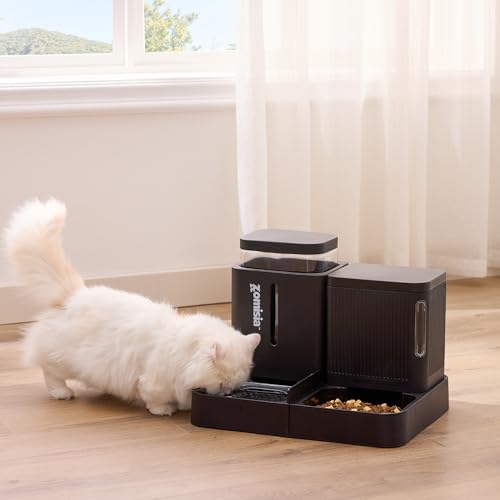 Gravity Dog Food and Water Dispenser (1.6 Gallon x 2 / Black)