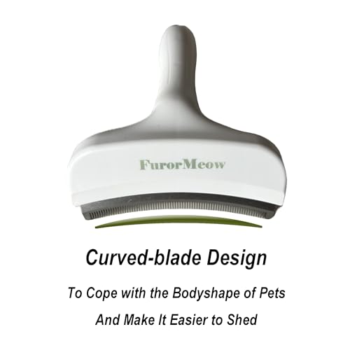 Pet Deshedding Tool with Curve Blade (Large / White)