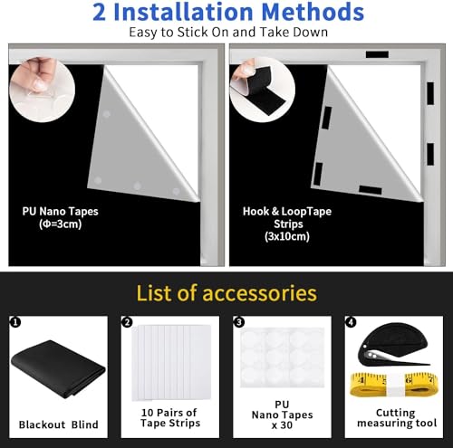 100% Portable Blackout Curtains (157in X 57in)