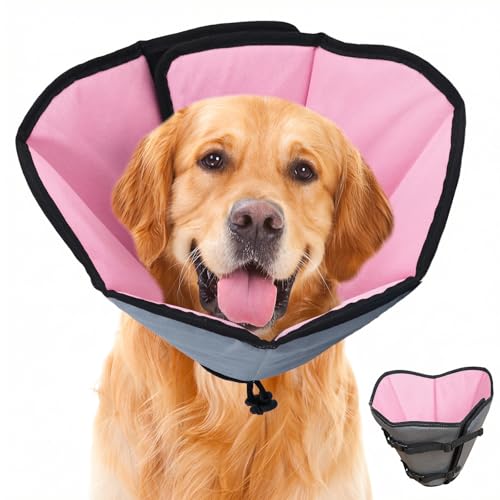 Soft Dog Cone Collar After Surgery (Pink / 2XL(Neck:15.8"-21.3"/Depth:13"))