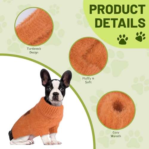 Small Dog Furry Pullover Sweater (F Orange(Order One Size Up) / Small)