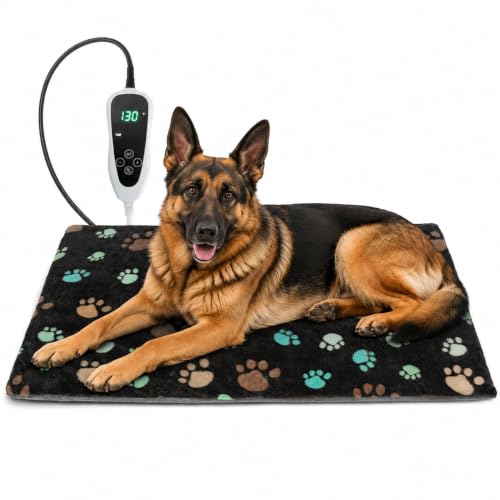 Large Dog Heating Pad 36x24 in with Normally Open Function (Black / 36 x 24 in)