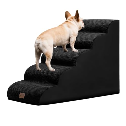 Ramp Dog Stairs for High Beds 22.6" H (Black / 5-Step (33"D x 15.7"W x 22.6"H))