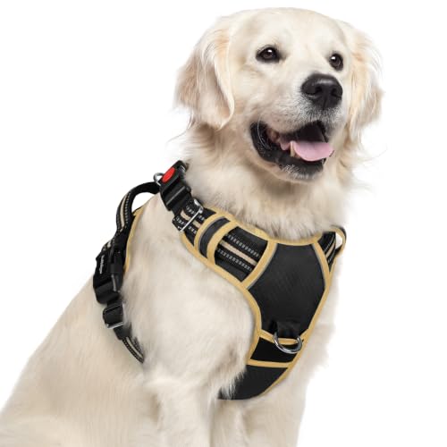 Dog Harness for Large (Black & Khaki / X-Large)