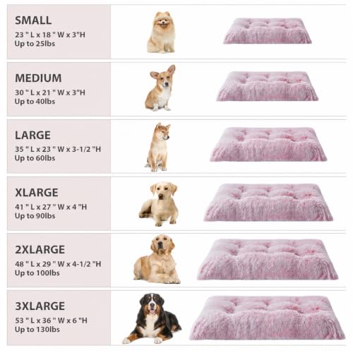 Dog Bed for Large Dogs (Pink / 3XL(53x36 inch))