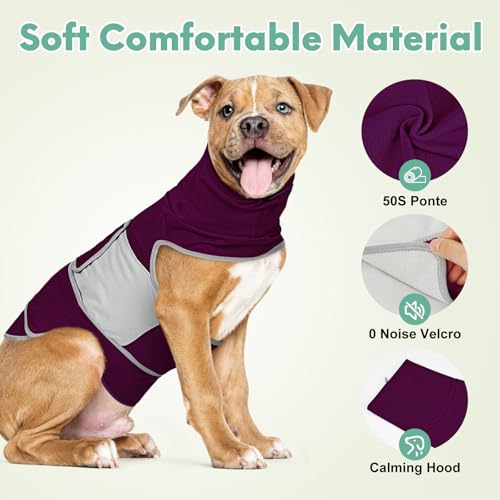 Dog Anxiety Shirt with Hood (eggplant / 2XL)
