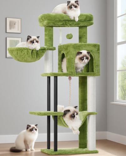 Cat Tree 43.3'' Cat Tower with Hammock for Kittens GCT004SGR (43.3 inches / Green)